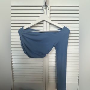 ZARA blue off shoulder top